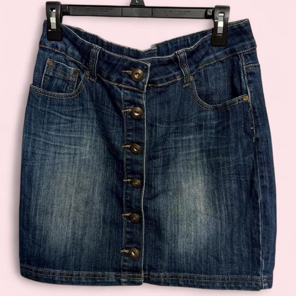 Mim Paris denim button front mini skirt French Girl Aesthetic